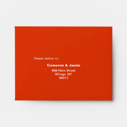 Vermilion Red Love Typography Pattern Wedding RSVP Envelope