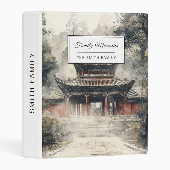 Vermilion Temple Gate Watercolor Ink (1) Mini Binder (Front/Spine)