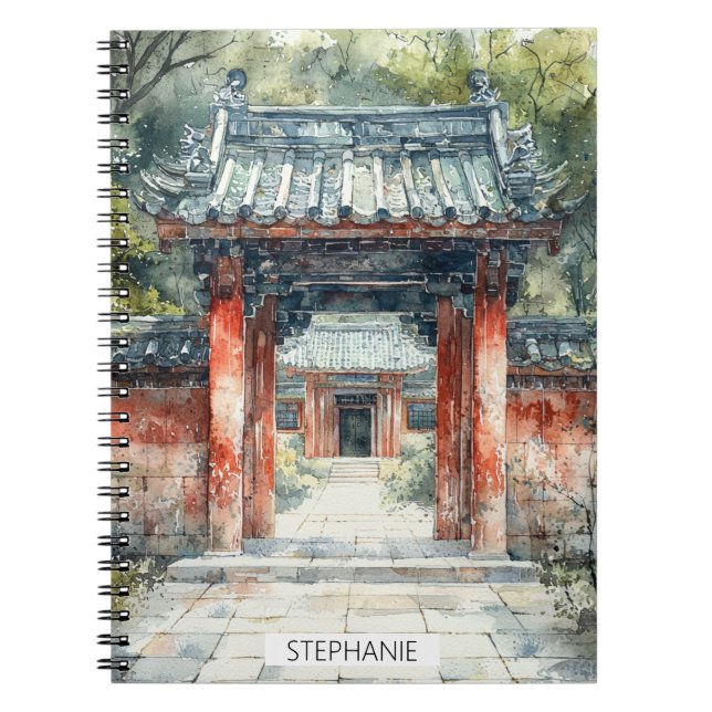 Vermilion Temple Gate Watercolor Ink (2) Notebook (Front)