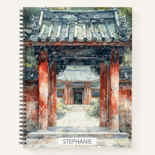 Vermilion Temple Gate Watercolor Ink (2) Notebook