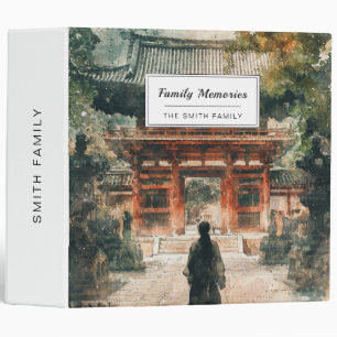 Vermilion Temple Gate Watercolor Ink (4) 3 Ring Binder