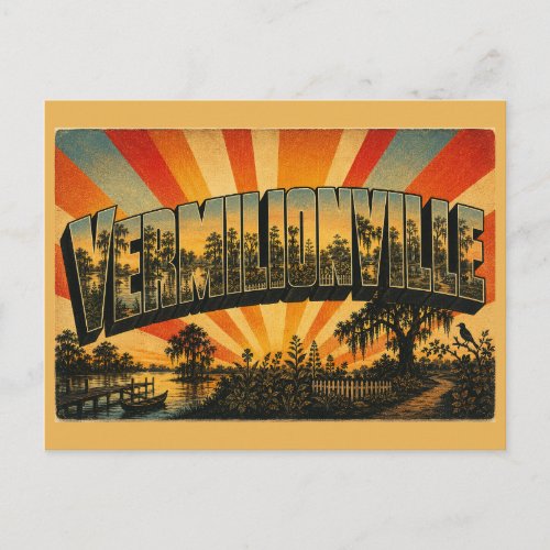 Vermilionville Louisiana Bayou Healers Garden Art Postcard