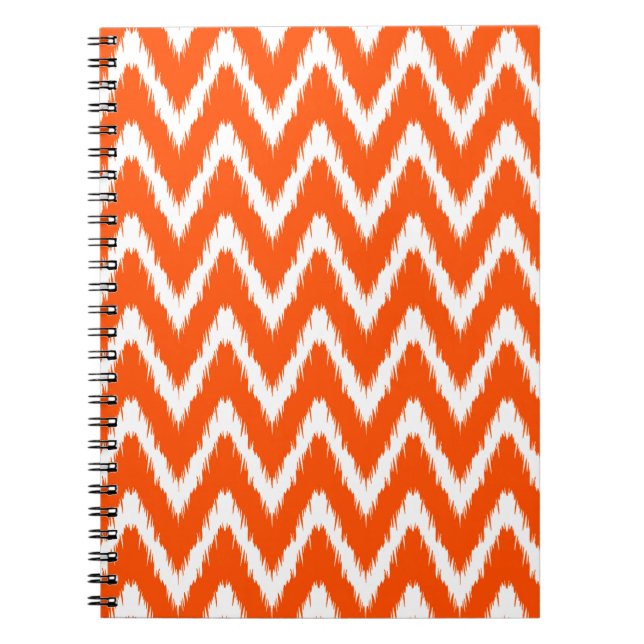 Vermillion Asian Moods Ikat Chevrons Notebook (Front)