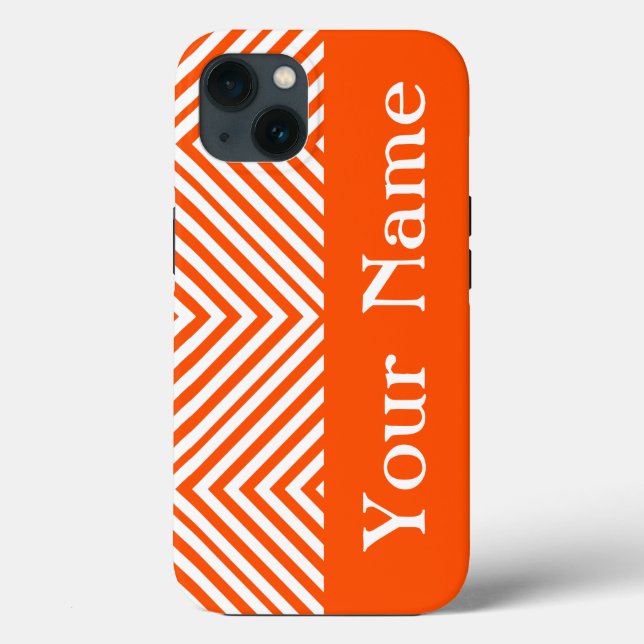 Vermillion Diamond Chevron w/ name @ Emporiomoffa Case-Mate iPhone Case (Back)