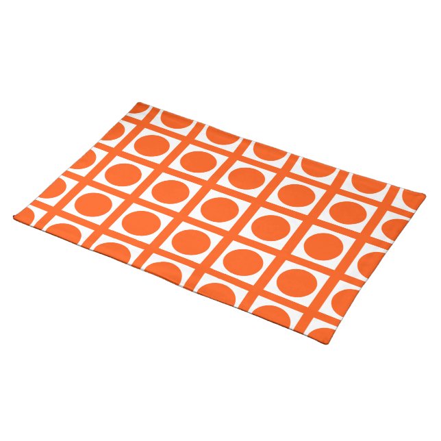Vermillion Elegant Grid Dots Placemat (On Table)