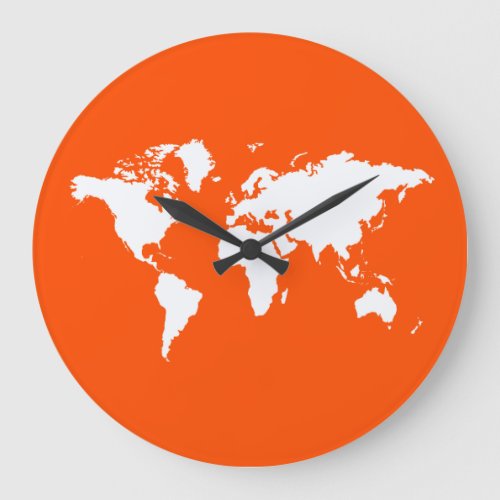 Vermillion Elegant World Large Clock
