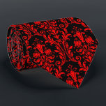 Vermillion Red Black Floral Damask Neck Tie<br><div class="desc">Damask neckties by Leonbience. Need help locating a product or have questions? Message me leonbience@rogers.com</div>