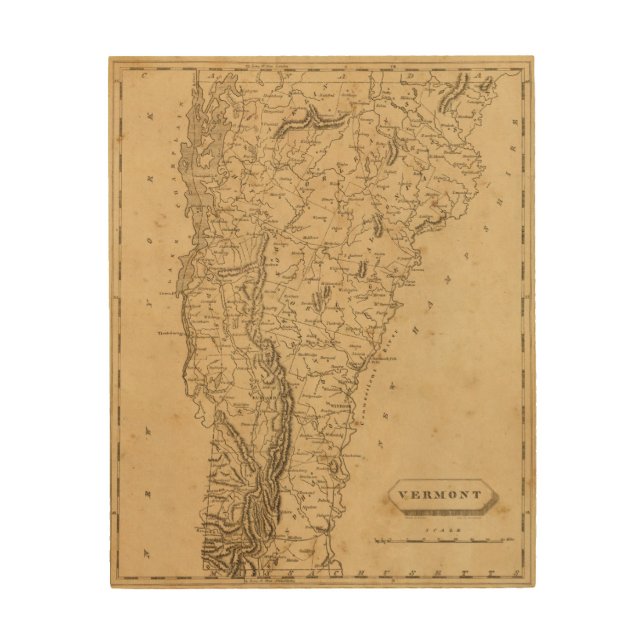 Vermont 5 wood wall art (Front)