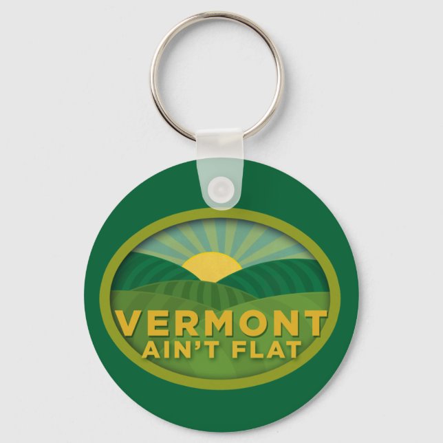 Vermont Ain't Flat Keychain (Front)