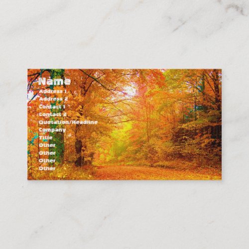 Vermont Autumn Nature Landscape Business Card Templates
