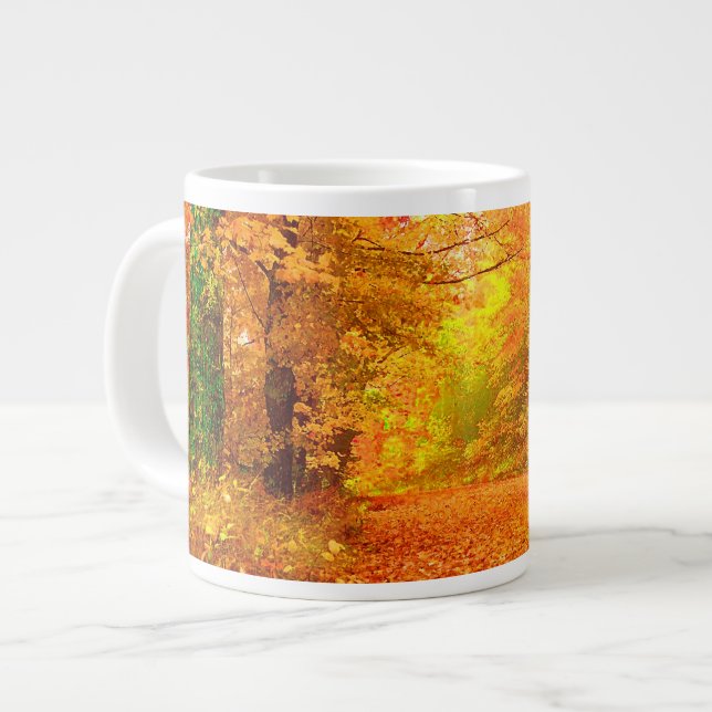 Vermont Autumn Nature Landscape Giant Coffee Mug (Front Left)
