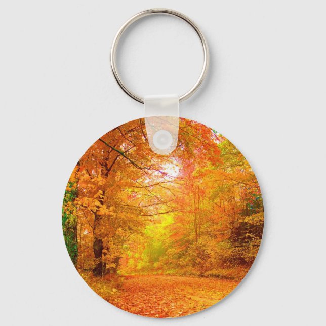 Vermont Autumn Nature Landscape Keychain (Front)