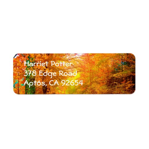 Vermont Autumn Nature Landscape Label