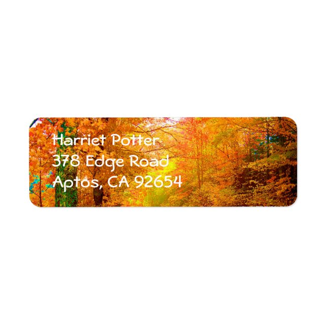 Vermont Autumn Nature Landscape Label (Front)