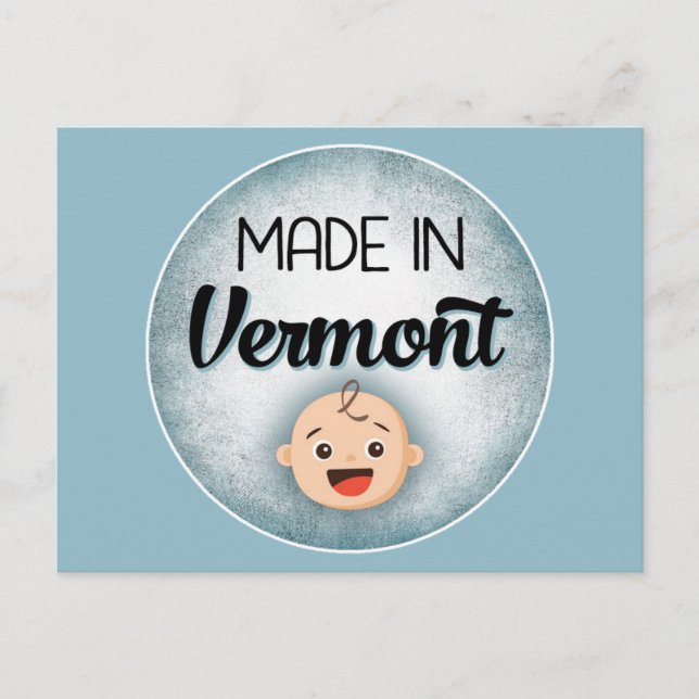 Vermont Baby Funny Blue New Boy Postcard (Front)
