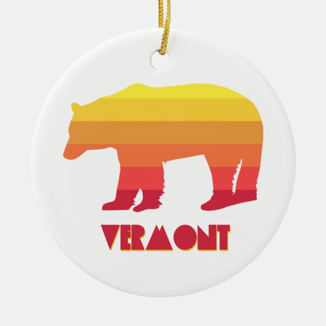 Vermont Bear Ceramic Ornament (Front)