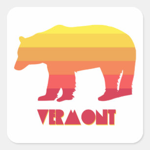 Vermont Bear Square Sticker