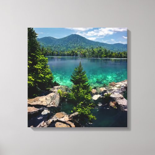 Vermont Beautiful Crystal Clear Lake  Mountains Canvas Print