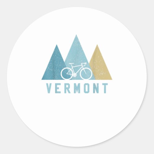 Vermont Bike  Vintage Cycling Mountains MTB Classic Round Sticker