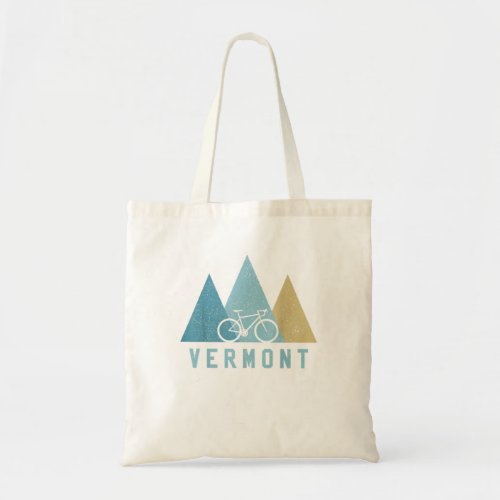 Vermont Bike  Vintage Cycling Mountains MTB Tote Bag