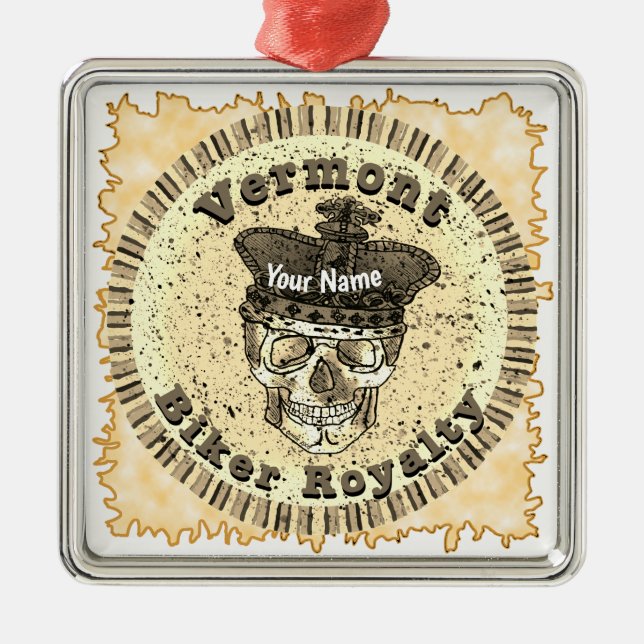 Vermont Biker Metal Ornament (Front)