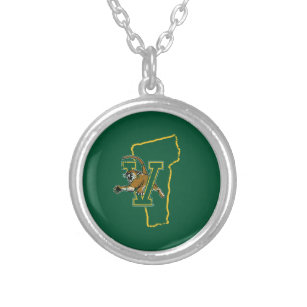 Vermont Catamounts State Love Silver Plated Necklace