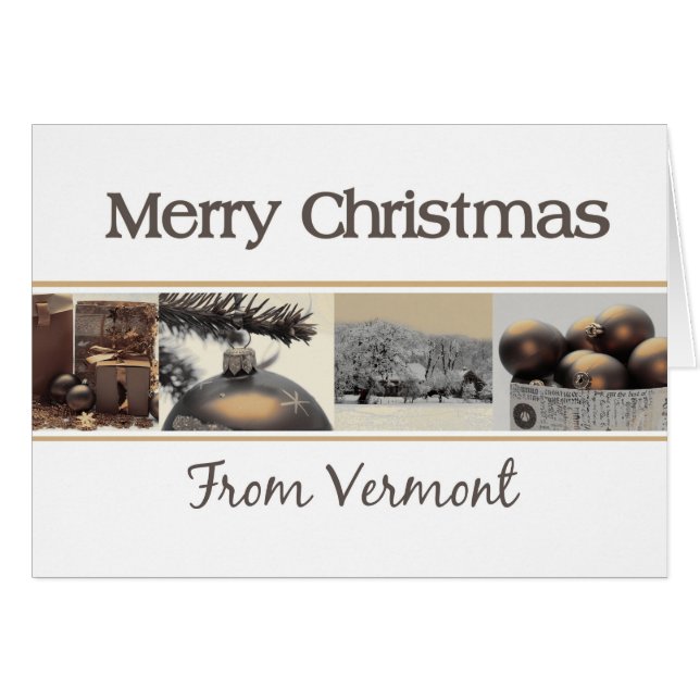 Vermont   Christmas Card, state specific (Front Horizontal)