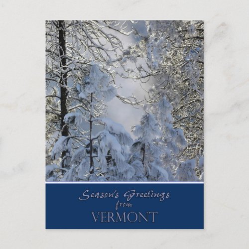 Vermont Christmas Card state specific postcards