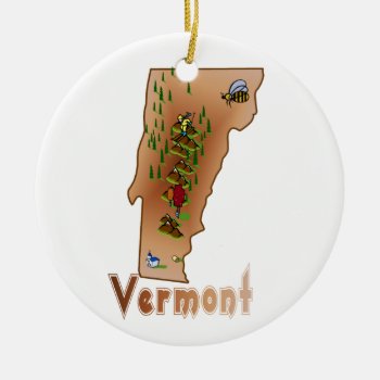 Vermont Christmas Tree Ornament by slowtownemarketplace at Zazzle