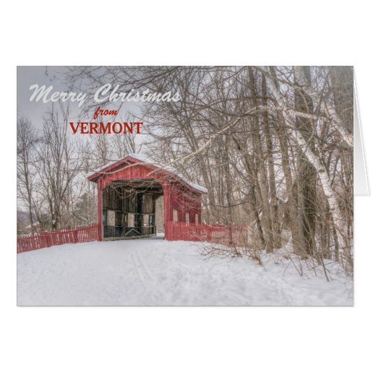 Vermont Covered Bridge Christmas Card (Front Horizontal)