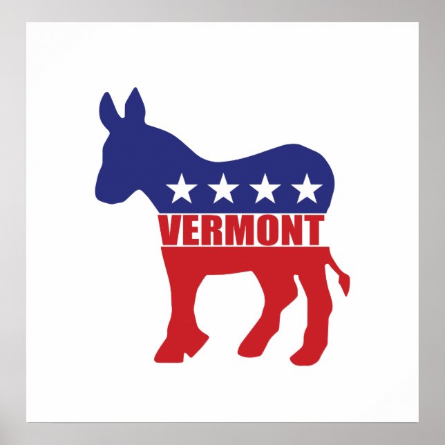 Vermont Democrat Donkey Poster (Front)