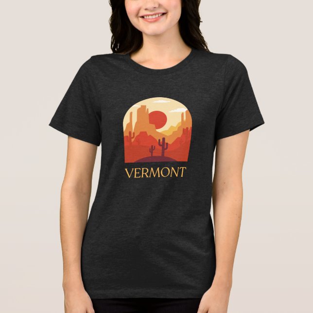  Vermont: Desert Oasis Tri-Blend Shirt (Front)