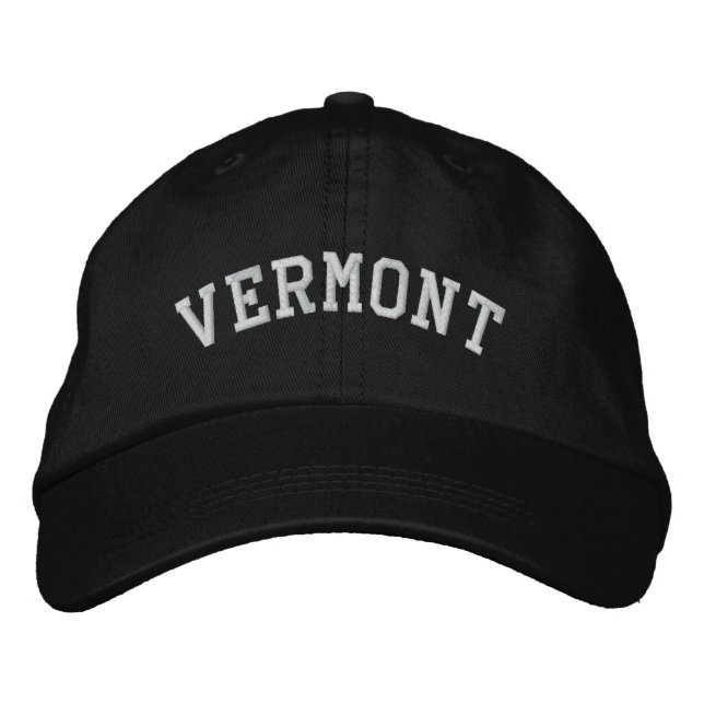 Vermont Embroidered Adjustable Cap Black (Front)