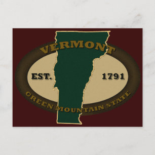 Vermont Est 1791 Postcard
