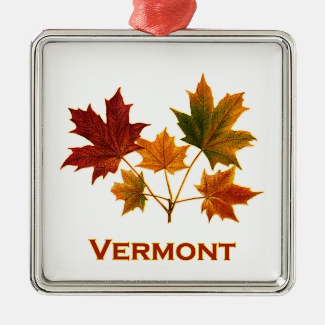 Vermont Fall Foliage - Maple Leaves Metal Ornament (Front)