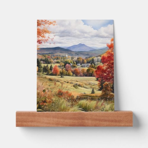 Vermont Farm Life Autumn Scenery Watercolor Art Picture Ledge