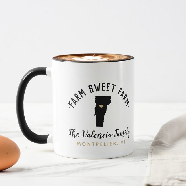 Vermont Farm Sweet Farm Family Monogram Mug (Creator Uploaded)