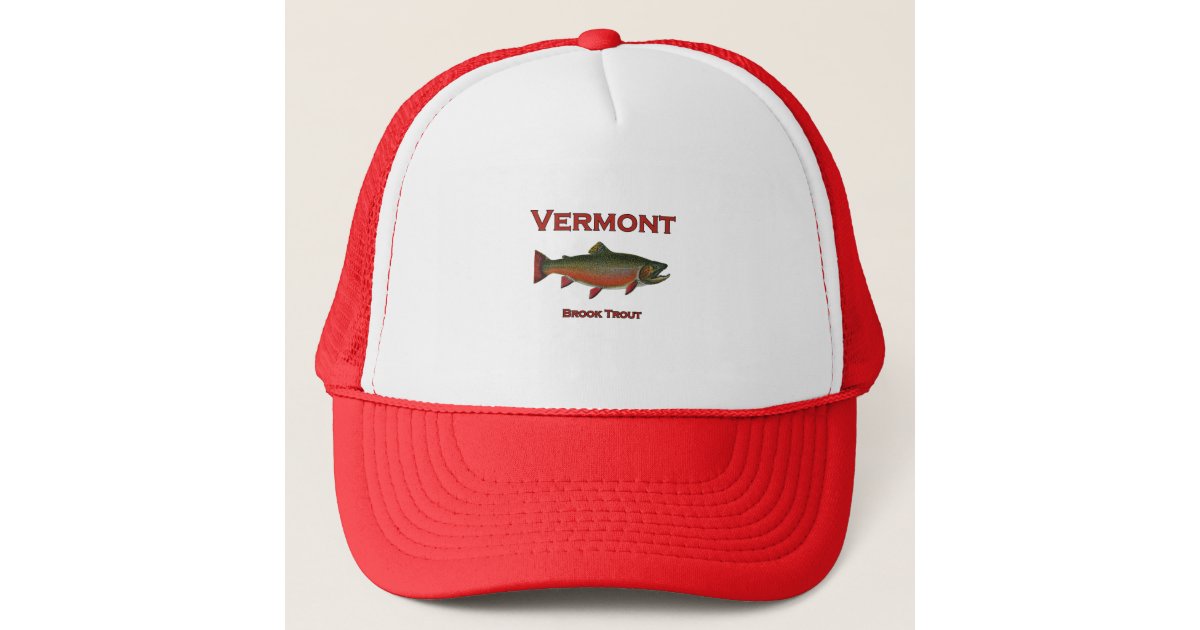 Vermont Fishing - Brook Trout Trucker Hat | Zazzle