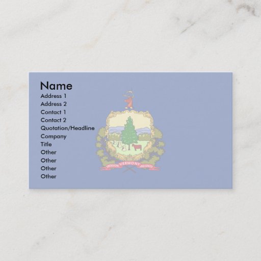 Customizable Vermont Flag Business Card Templates