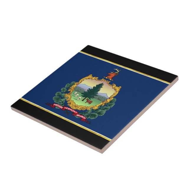 Vermont flag ceramic tile (Side)