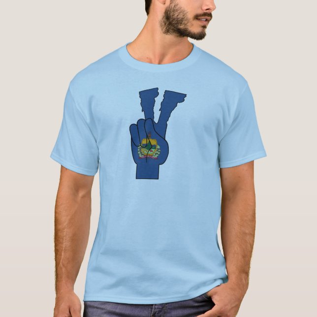 Vermont Flag Peace Sign Shirt (Front)