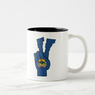 Vermont Flag Peace Sign Two-Tone Coffee Mug