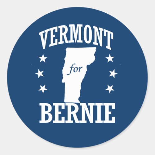 VERMONT FOR BERNIE CLASSIC ROUND STICKER