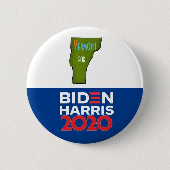 Vermont for Biden Harris 2020 Button (Front)