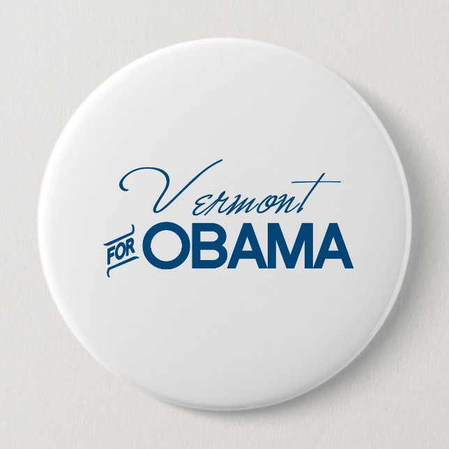 Vermont for Obama -.png Pinback Button (Front)