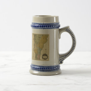 Vermont, From actual Survey - Vintage 1814 Map Beer Stein