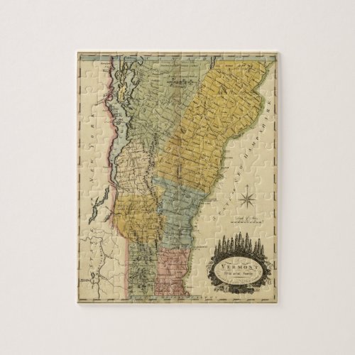 Vermont From actual Survey _ Vintage 1814 Map Jigsaw Puzzle