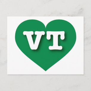 Vermont Green Heart - I love VT Postcard