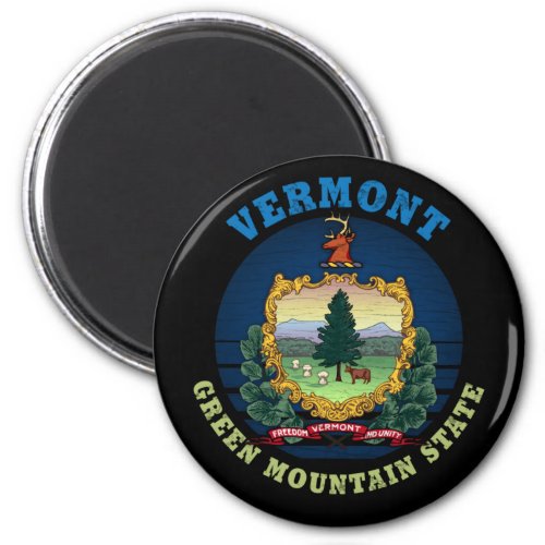 VERMONT GREEN MOUNTAIN STATE FLAG MAGNET