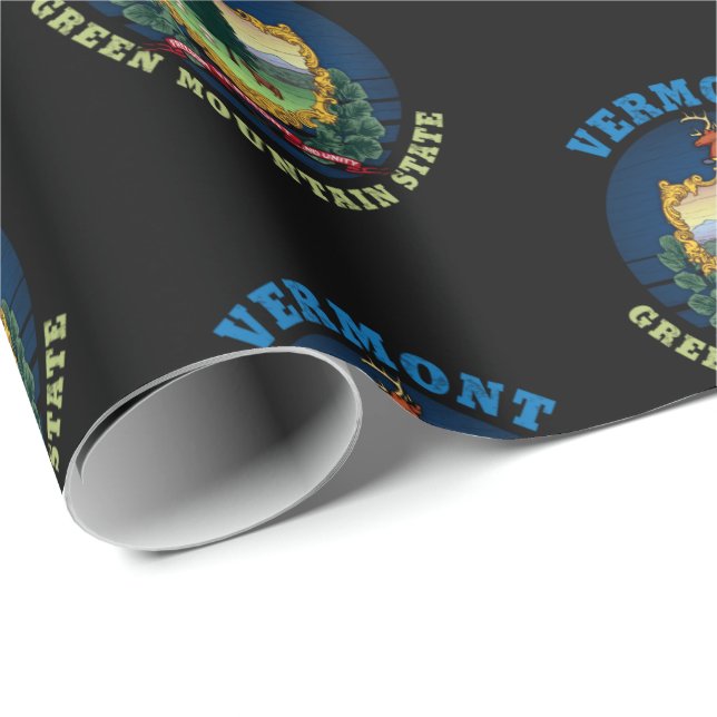 VERMONT GREEN MOUNTAIN STATE FLAG WRAPPING PAPER (Roll Corner)